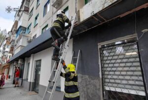 У Кременчуці рятувальники зняли кота з даху магазину
