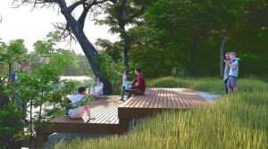 Полтава: нова зона відпочинку з дерев'яними терасами на Ворсклі